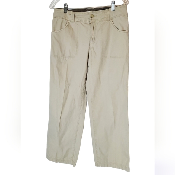 Columbia Cropped Khaki Outdoor Pant in Size 8 GUC 100% Cotton - Picture 1 of 4
